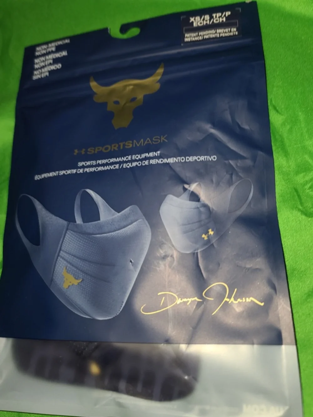 Under Armour Adult Sports Mask (Project Rock - Midnight Navy/Metallic Gold XS Ne